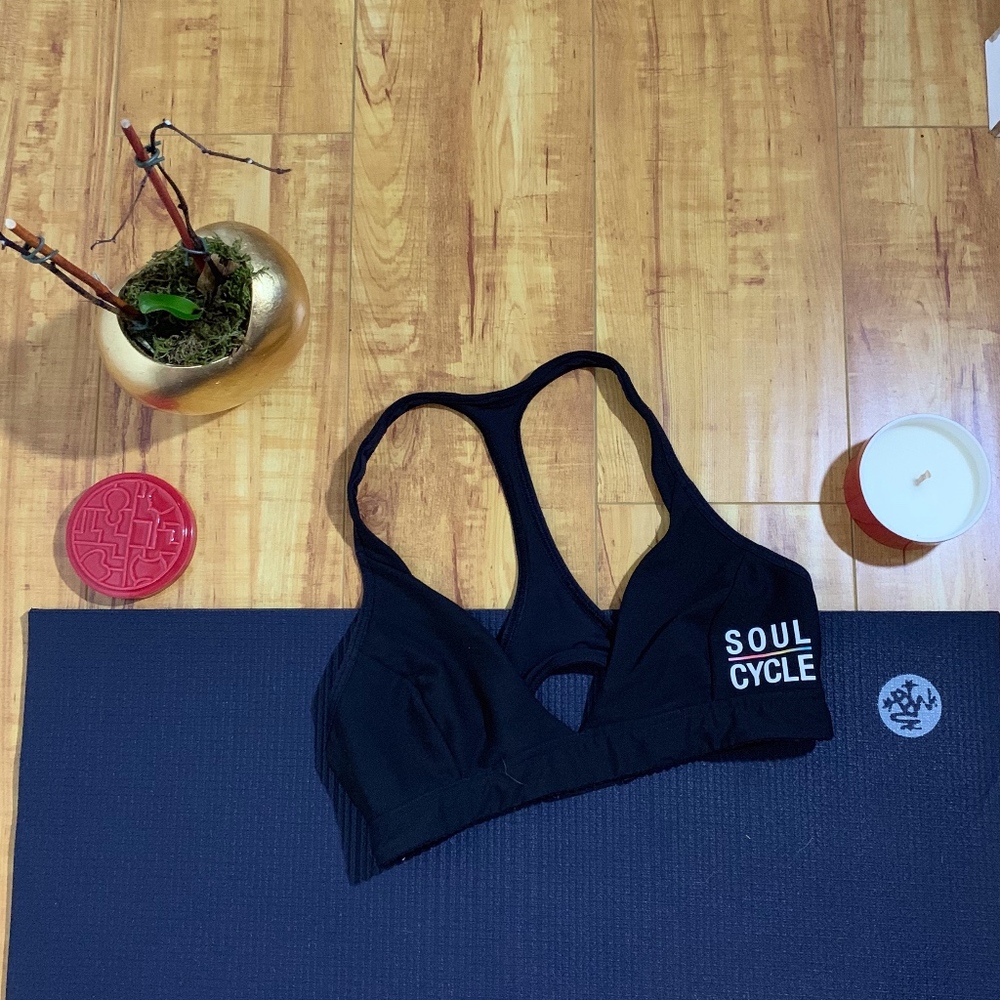 Black Lululemon SoulCycle  Racerback Sports Bra